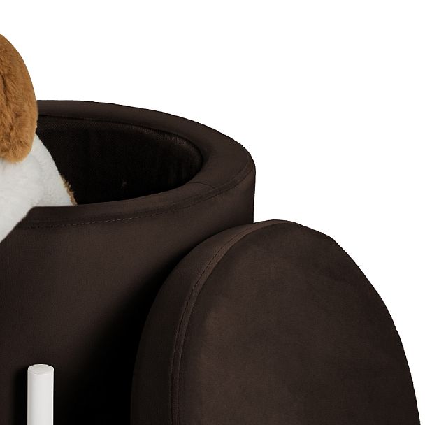 Комплект пуфов Кен с местом для хранения Коричневый велюр Confetti coffee/белый, 2 шт. - Вид 4