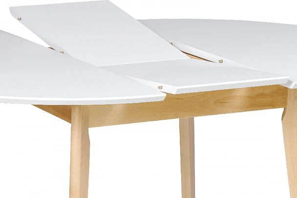 Стол деревянный круглый раскладной Норден D100 Белый/Натуральный - Вид 9