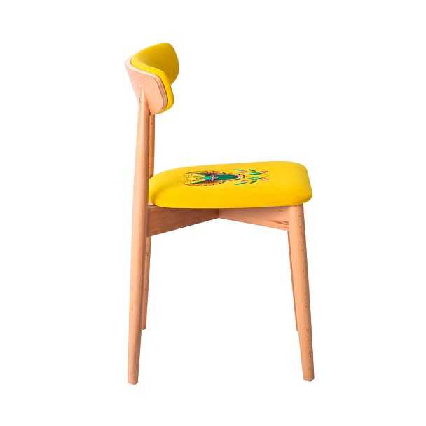 Cтул Роквелл вышивка скарабей, велюр TEDDY 628, ножки бук - Вид 3