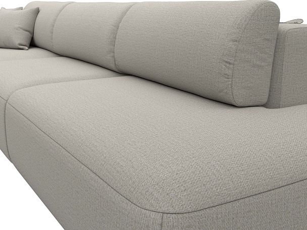 Диван угловой Лига-036 НПБ Модерн Лонг левый угол Рогожка бежевый - Вид 4