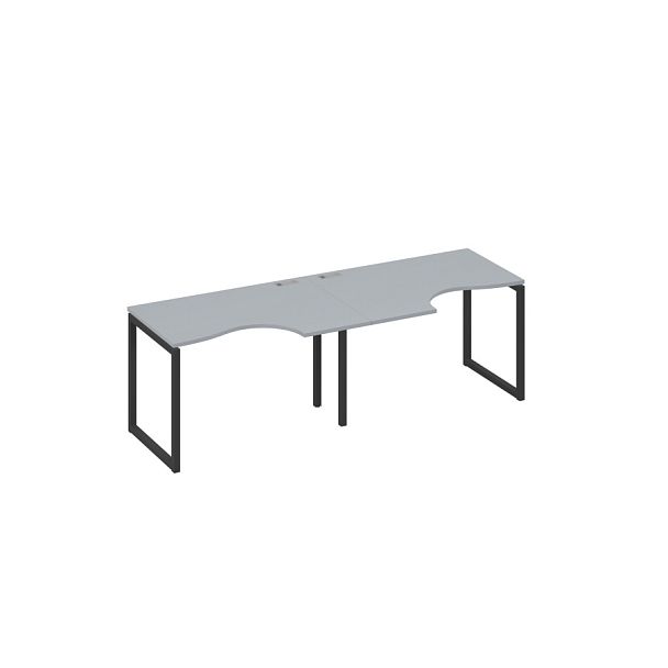 Рабочая станция столы Классика каркас QUATTRO (2х120) A4 А4 Б4 041-2 БП серый / металлокаркас антрацит - Вид 1
