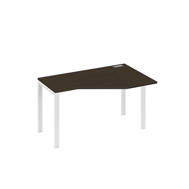 Стол эргономичный правый "Техно" на металлокаркасе UNO A4 А4 Б1 054 БП венге / металлокаркас белый - Вид 1