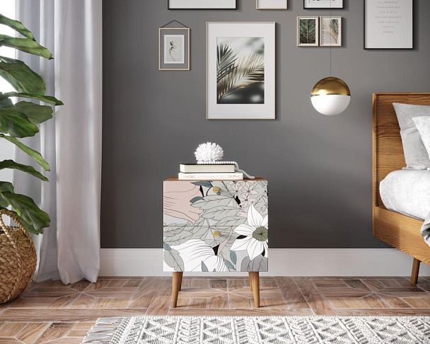 Тумбочка Berber с двумя ящиками 50 принт арт BB03/Print_50, разноцветная - Вид 4