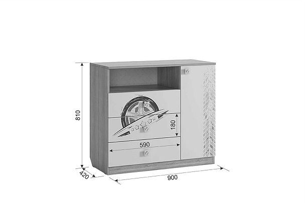 Форсаж Комод MKF-06.2725 дуб крафт золотой/белый - Вид 5