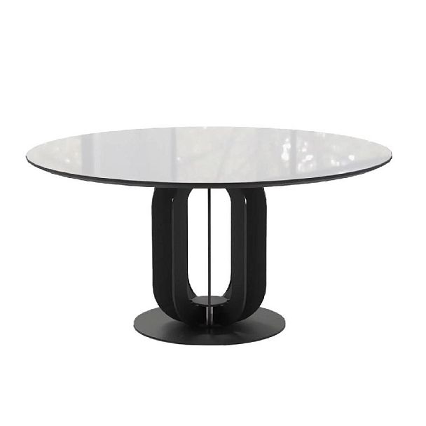 Стол круглый Castro 120, керамика глянцевая, белая - Вид 1