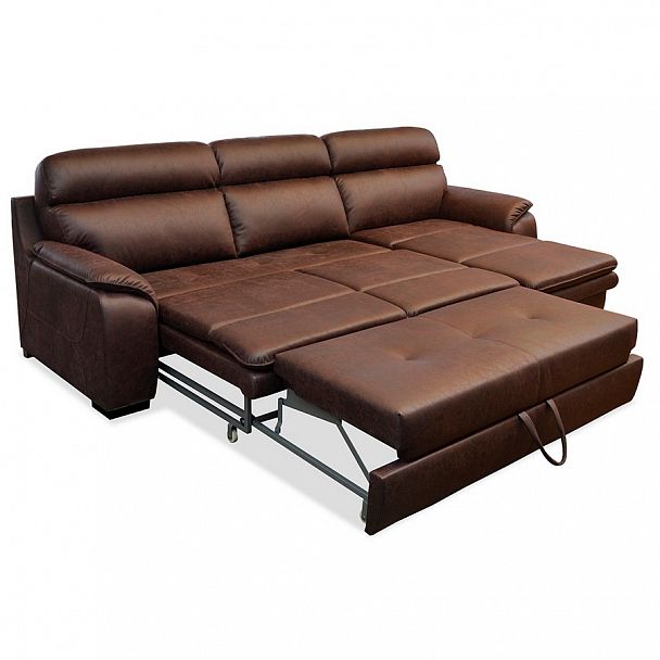 Диван "Валенсия" с оттоманкой кожа - Вид 3