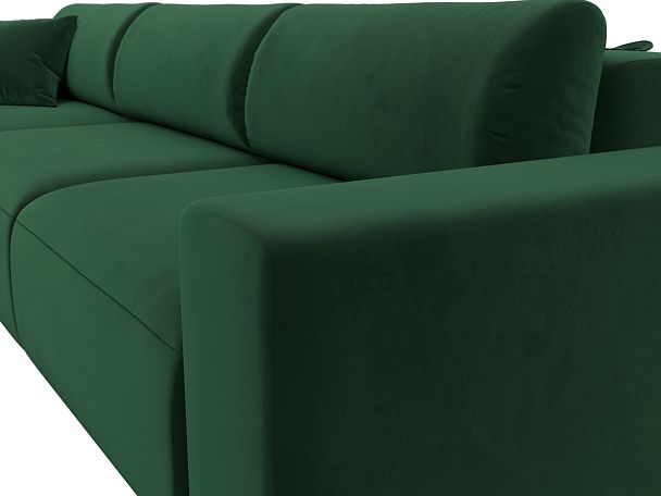 Диван угловой Лига-036 Классик Лонг левый угол Велюр зеленый - Вид 4