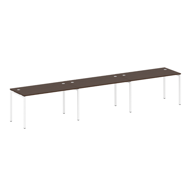 Metal System Quattro Р. ст. на 3 раб. места на П-образном м/к 40БП.СМ-3.3 Венге/Белый металл 4200*720*750 - Вид 1