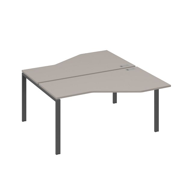 Рабочая станция со столами (2х160) Техно на каркасе UNO A4 А4 Б1 188 БП мокко премиум / металлокаркас антрацит - Вид 1