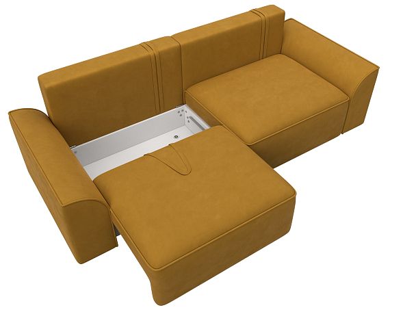Диван прямой Лига-048 НПБ Велюр желтый - Вид 7