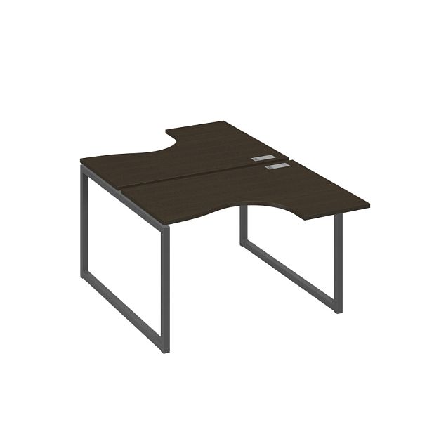 Рабочая станция эргономичная Классика каркас QUATTRO (2х120) A4 А4 Б4 180 БП венге / металлокаркас антрацит - Вид 1