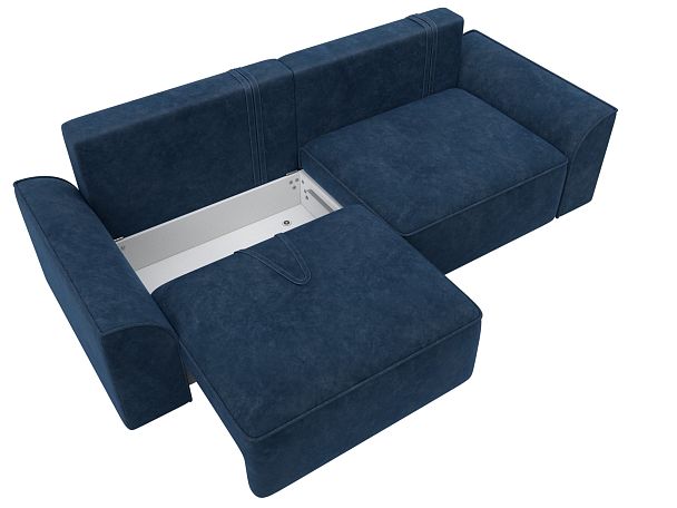 Диван прямой Лига-048 НПБ Велюр синий - Вид 7