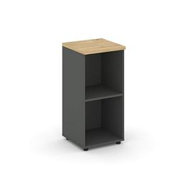 Стайл Проджект Стеллаж низкий узкий SN.STU-300 Антрацит/Тиквуд Светлый 400*400*833 - Фото предпросмотра