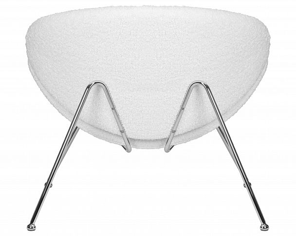 Кресло дизайнерское DOBRIN EMILY (белый (букле) ткань , хромированная сталь) - Вид 5