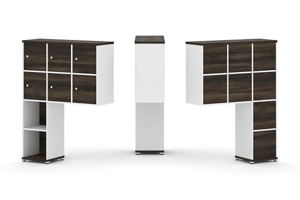 Concept Надставка высокая CN.ONV-008 Дуб Мали/Белый Бриллиант/Металл Белый 1099*350*1486 - Вид 1