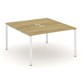 Concept Рабочая станция на 2 места CN.DRS-003 Дуб Винченцо/Металл Белый 1380*1480*750 - Фото предпросмотра