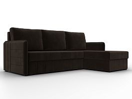 Диван угловой Слим угол универсальный Микровельвет коричневый - Фото предпросмотра