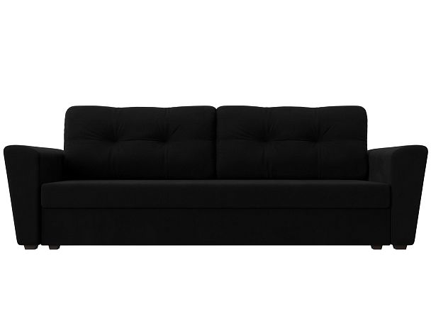 Диван прямой Амстердам Лайт (полностью микровельвет черный) - Вид 2