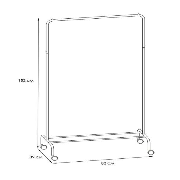 Вешалка для плечиков "Радуга-2", 1520х820х390 мм, передвижная, металл, белая, ВНП 299 Б - Вид 3