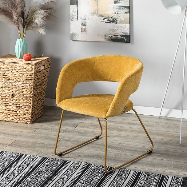 Кресло Hugs желтый/Линк золото - Вид 9