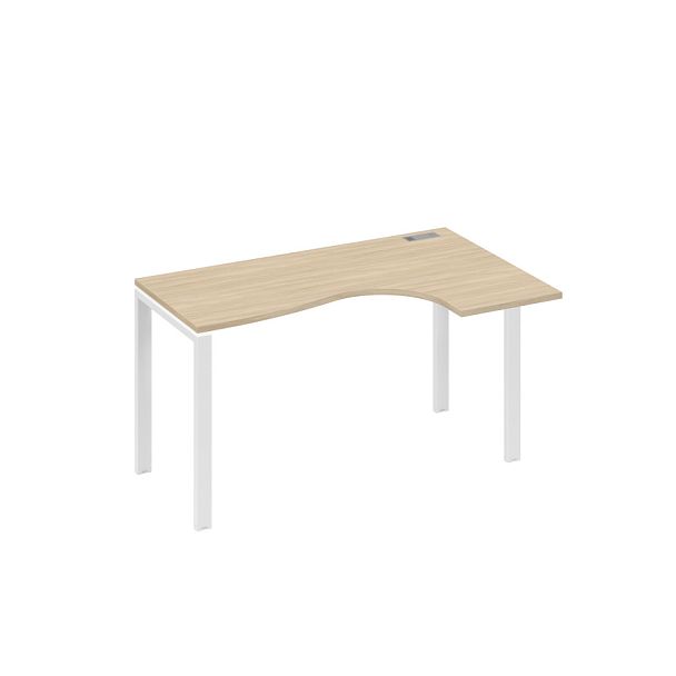 Стол эргономичный правый "Классика" на металлокаркасе UNO A4 А4 Б1 034 БП дуб скандинавский / металлокаркас белый - Вид 1