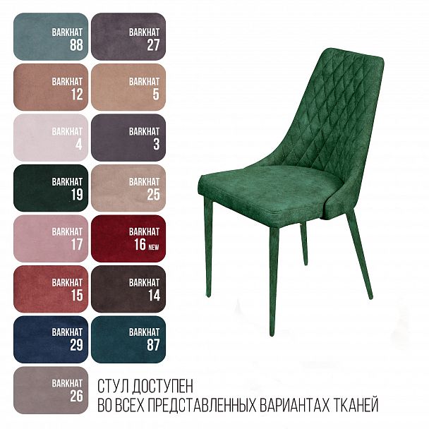 Стул CONNOR LUXE, бархат зеленый 19/конус - Вид 4