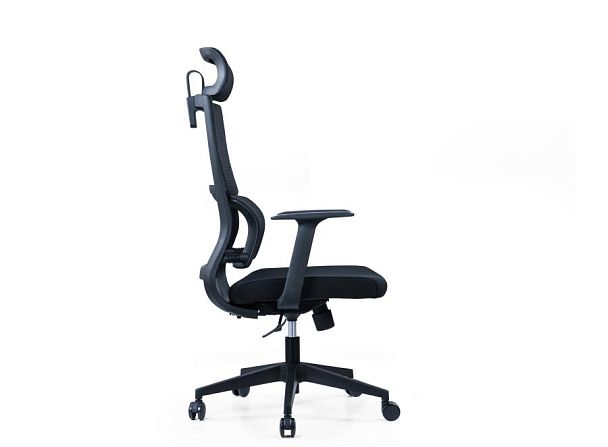 Кресло офисное / Baker / черный  пластик /черная сетка / черная ткань - Вид 3