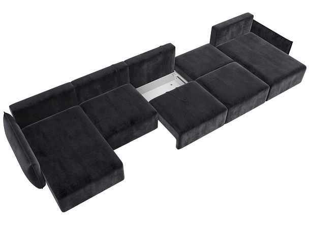 Диван п-образный Лига-051 НПБ МегаЛонг Велюр серый - Вид 8