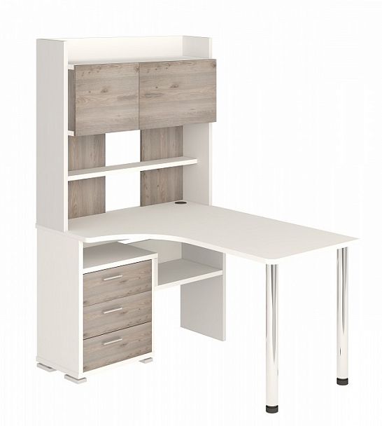 Стол компьютерный Домино СР-133 Белый/Нельсон левый - Вид 2