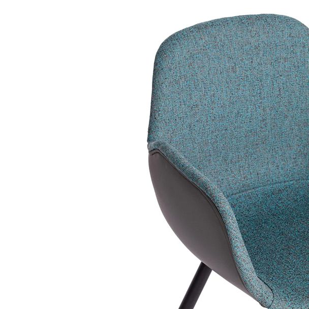 Кресло Валентино/Valentino (мод.PC45-2), металл/экокожа/ткань, Turquoise (бирюзовый)/Grey (серый)/чёрный - Вид 8