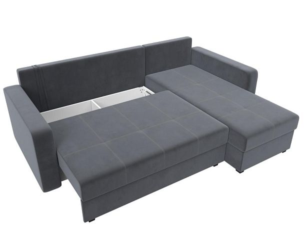 Диван угловой Ливерпуль Лайт правый угол Велюр серый - Вид 7