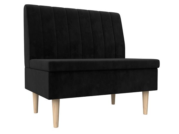 Диван прямой Мини Велюр черный - Вид 1
