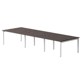 Бенч-система на 6 мест Everprof EVO на металлокаркасе 3540х670(1370)x755 Дуб Пасадена/Белый - Фото предпросмотра