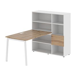 Стол-стеллаж ELRST 1213 Дуб Денвер светлый/Белый/Белый 1790х1250х1355 EDIS - Фото предпросмотра