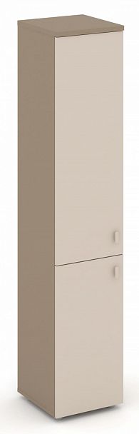 Шкаф высокий узкий (1 низкий фасад ЛДСП + 1 средний фасад ЛДСП) "ESTETICA" ES.SU-1.3  Капучино - Вид 1
