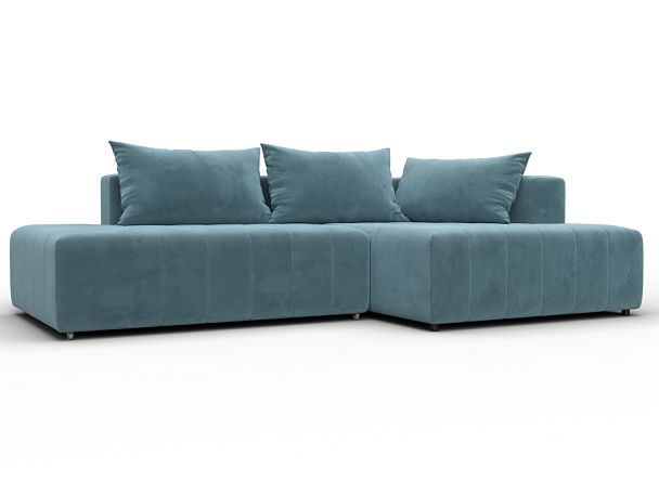 Диван угловой Лига-103 НПБ угол правый Велюр бирюзовый - Вид 1