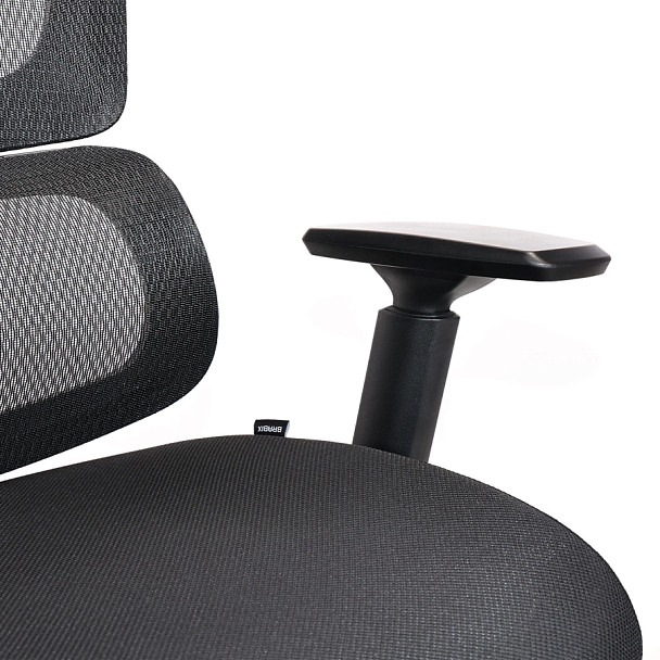 Кресло BRABIX PREMIUM "Veyron ER-703", адаптивный механизм, регулируемый подголовник, сетка/ткань, черное, 532966 - Вид 11