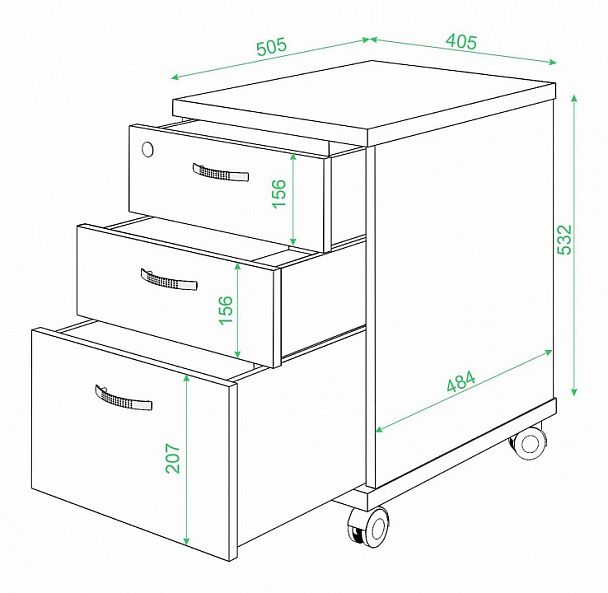 Тумбочка Домино ТС-2 Венге - Вид 3