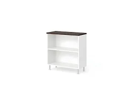 БЕРЛИН / BERLIN Стеллаж широкий 2 уровня 900х430х930 Венге/Белый - Фото предпросмотра