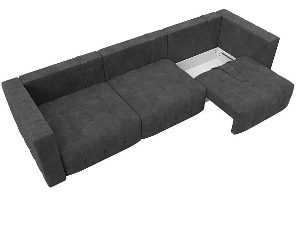 Диван прямой Лига-052 НПБ Лонг Велюр серый - Вид 7