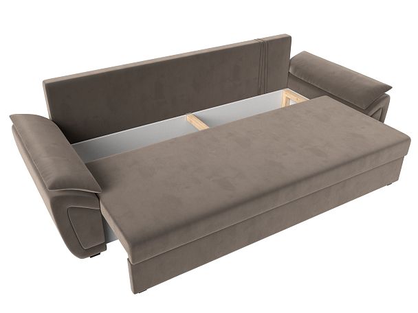 Прямой диван Нэстор Лайт (полностью велюр коричневый) - Вид 7