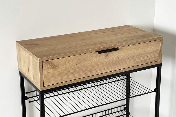 Обувница Краш LMN-13.2555 черный муар/дуб крафт золотой - Вид 8