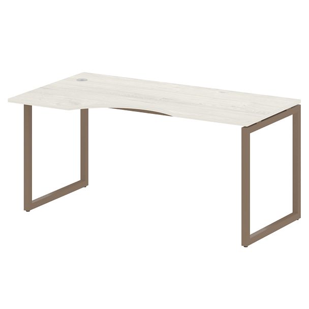 Metal System Quattro Стол криволинейный левый на О-образном м/к 40БО.СА-1 (L) Дуб наварра/Мокко металл 1600*900*750 - Вид 1