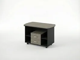 BRL RB075-100x60 Мобильная тумба на роликовых опорах 1000х600х700 Шорвуд/Черный - Фото предпросмотра