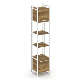 Rift Шкаф 5 ниш узкий RF.SU-54 (U) Сандал Янтарный/Металл Белый 420*396*2010 - Фото предпросмотра