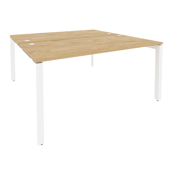 Onix Рабочая станция на П-образном м/к O.MP-D.RS-2.4.8 Тиквуд светлый/Белый металл 1580*1635*750 - Вид 1