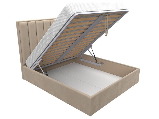 Интерьерная кровать Афродита 160 (полностью велюр бежевый) - Вид 6