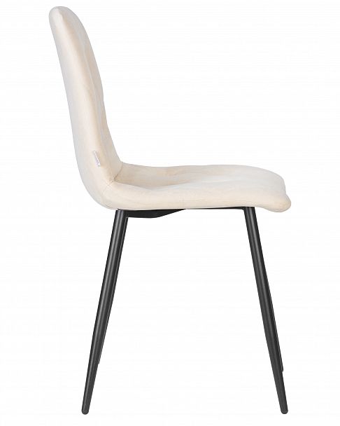 Стул обеденный DOBRIN CHILLY ROMBO (Бежевый Simple 44, основание черный) - Вид 3