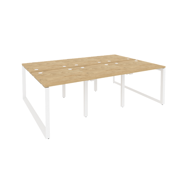 Onix Рабочая станция на О-образном м/к O.MO-D.RS-6.0.8 Тиквуд светлый/Белый металл 2340*1635*750 - Вид 1