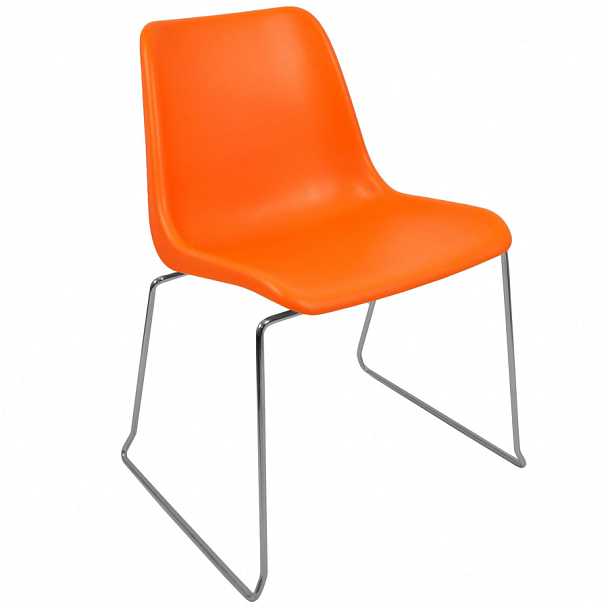 Стул Vicenza (пруток), каркас Хром, оранжевый, РП+ИК, стопируемый - Вид 1